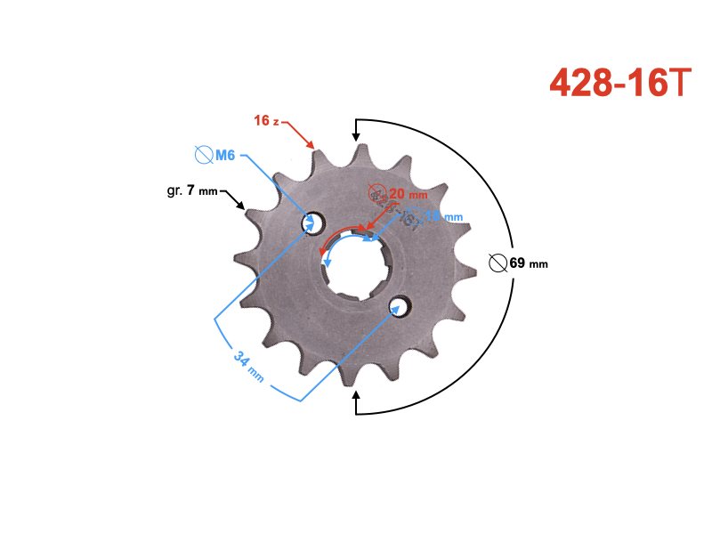 ZEBATKA PRZOD TZ125 Z-16 CAR428 5905220819898