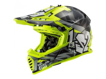 KASK LS2 MX437 FAST EVO CRUSHER BLACK H YELOW 3XL
