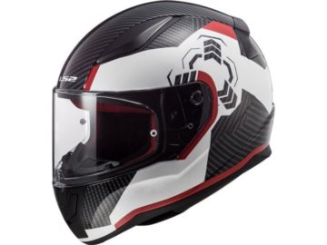 KASK LS2 FF353 RAPID GHOST WHITE BLACK RED XL
