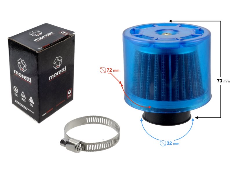 FILTR POWIETRZA STOZEK NIEBIES. 32MM 5905220862658