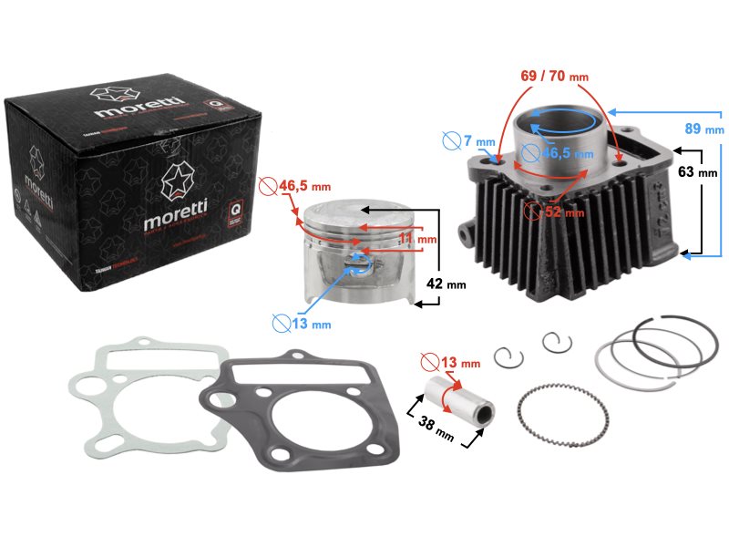 CYLINDER MORETTI 4T 80CCM 139FMB biegi