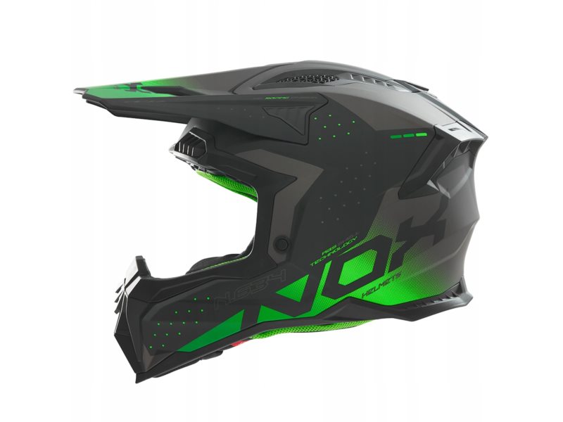 KASK NOX CROSS N634 GRADIENT CZARNY MAT/ZIELONY L
