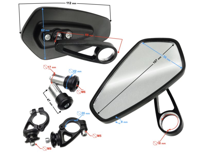 LUSTERKA W KIEROWNICE UNIWERS. NAKED 5905220804023