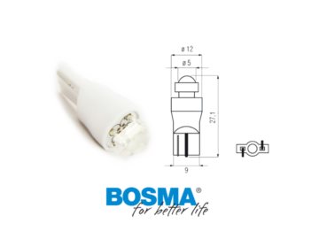 ZAROWKA LED 12V 1xLED T10 WHITE 6000K KPL -2SZT