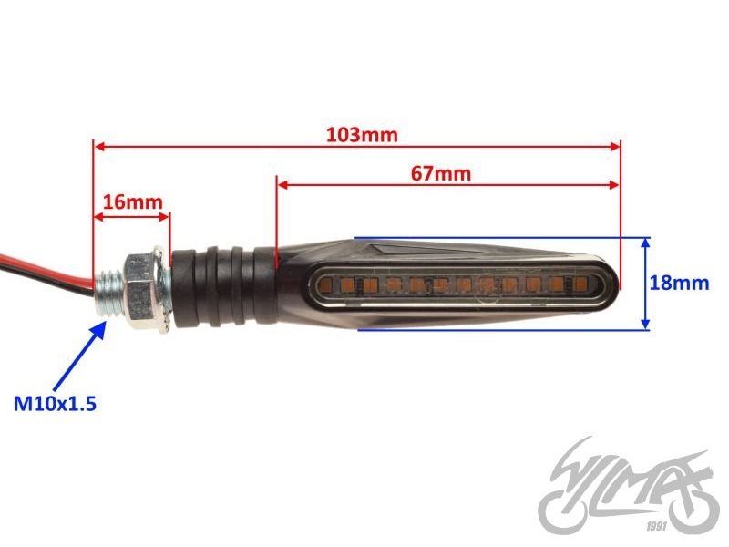 KIERUNKOWSKAZ CZARNY DIODY LED AM1468 para
