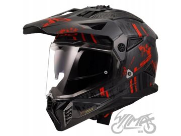 KASK LS2 MX702 PIONEER II CRAZY BLACK RED XXL