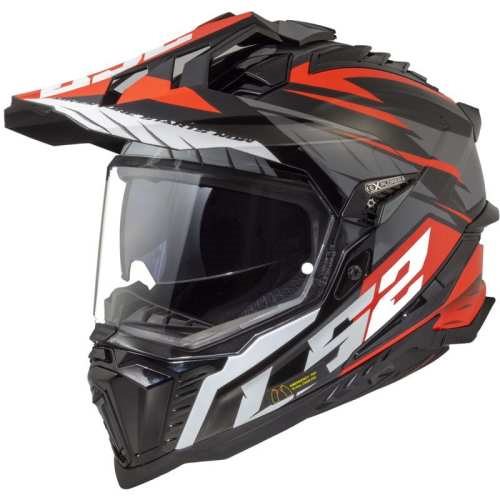 KASK LS2 MX701 EXPLORER SPIRE BLACK TITAN RED M