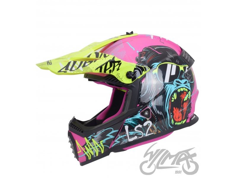 KASK LS2 MX708 FAST II GORILLA PURPLE H-V JUNIOR M