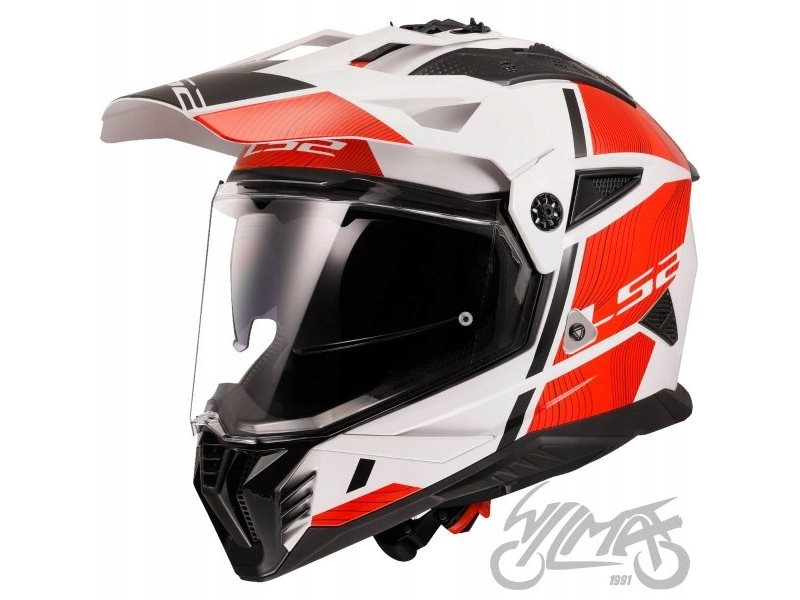 KASK LS2 MX702 PIONEER II HILL WHITE RED 3XL