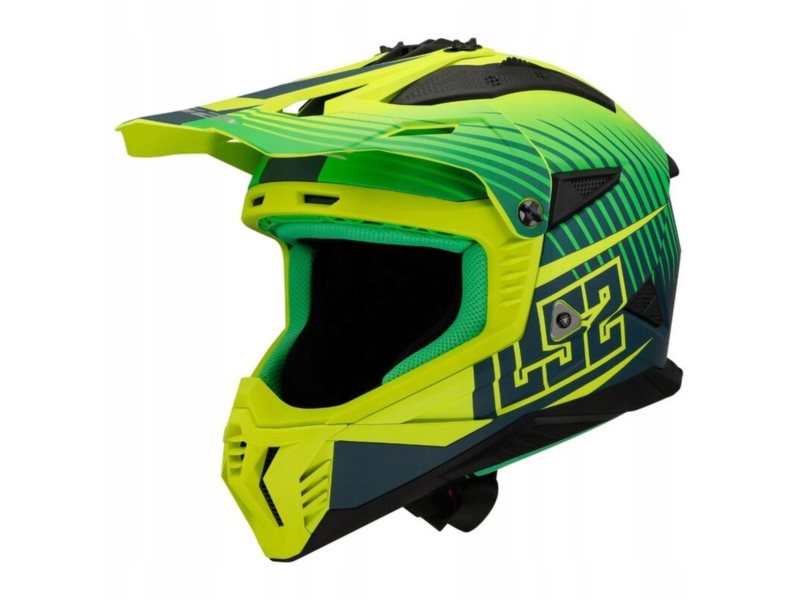 KASK LS2 MX708 FAST II DUCK MATT H-V GREEN YEL M