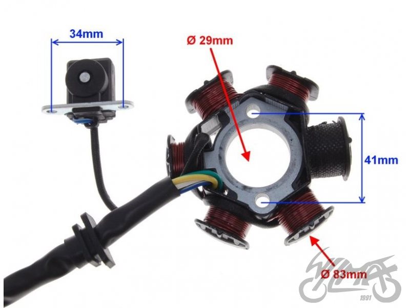 STATOR ISKROWNIK 6 CEWEK 5 PRZEWOD STD20011