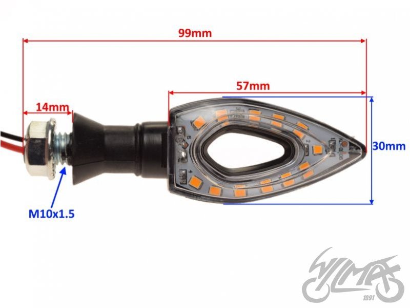 KIERUNKOWSKAZ CZARNY LED AM1476 KPL