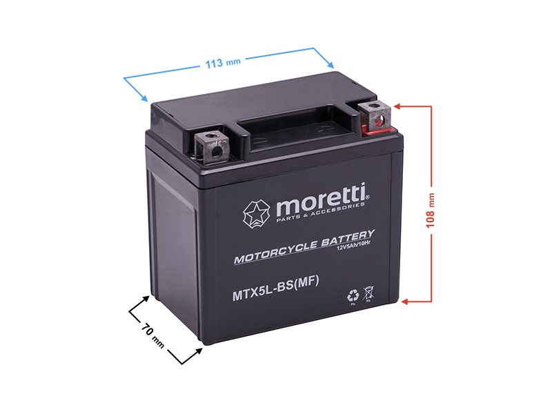 AKUMULATOR MORETTI YTX5L-BS