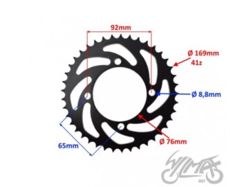 ZEBATKA TYL 41Z 428 PIT BIKE PTB7001 KAYO MRF CROS
