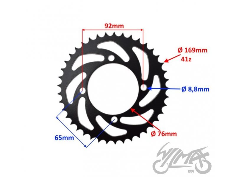 ZEBATKA TYL 41Z 428 PIT BIKE PTB7001 KAYO MRF CROS