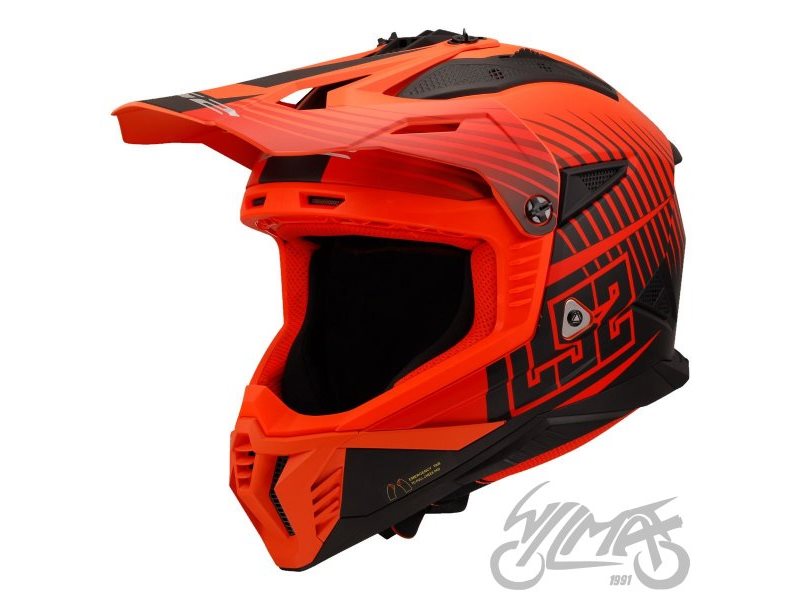 KASK LS2 MX708 FAST II DUCK MATT ORANGE RED M