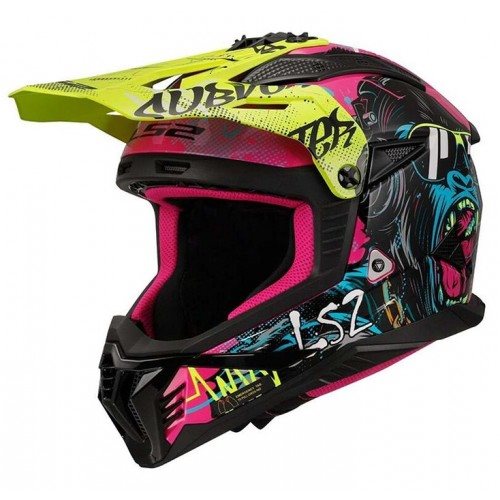 KASK LS2 MX708 FAST II GORILLA PURPLE H-V YELL L