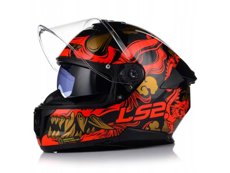 KASK LS2 FF808 STREAM II DRAKO BLACK RED S