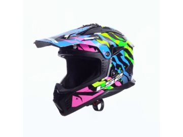 KASK LS2 FF708 FAST II GROTESK BLUE PINK GREEN S