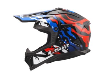 KASK LS2 MX708 FAST II GROTESK WHITE BLUE RED L