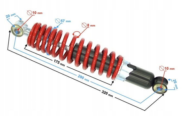 AMORTYZATOR TYL ATV 110 CZERWONY 5905220846535