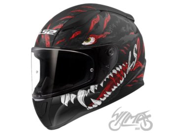 KASK LS2 FF353 RAPID II KAIJU M.BLACK RED WHITE 3X