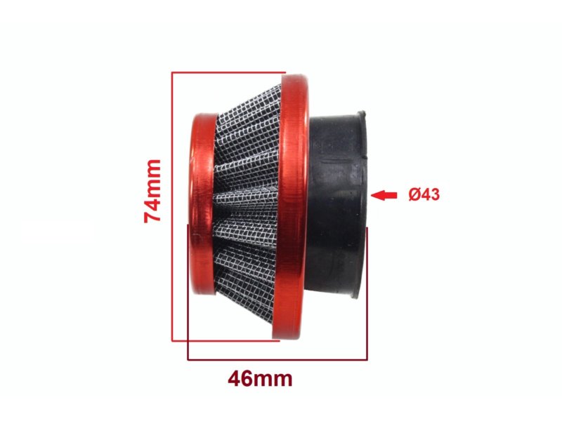 FILTR POWIETRZA POCKET STOZEK 42 CZERWONY ROY15654