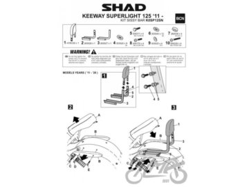 OPARCIE PASAZERA SHAD KEEWAY SUPERLIGHT 125