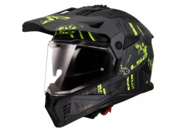 KASK LS2 MX702 PIONEER II CRAZY M. BLACK H-V YEL L