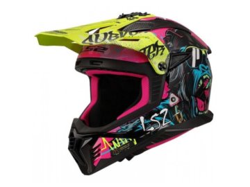 KASK LS2 MX708 FAST II GORILLA PURPLE H-V YELL L
