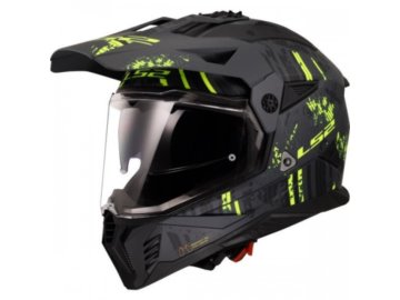 KASK LS2 MX702 PIONEER II CRAZY M.BLACK H-V YEL XL