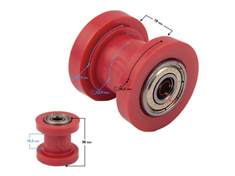 ROLKA NAPINACZA LANCUCHA ATV CZERWONA 590522081134