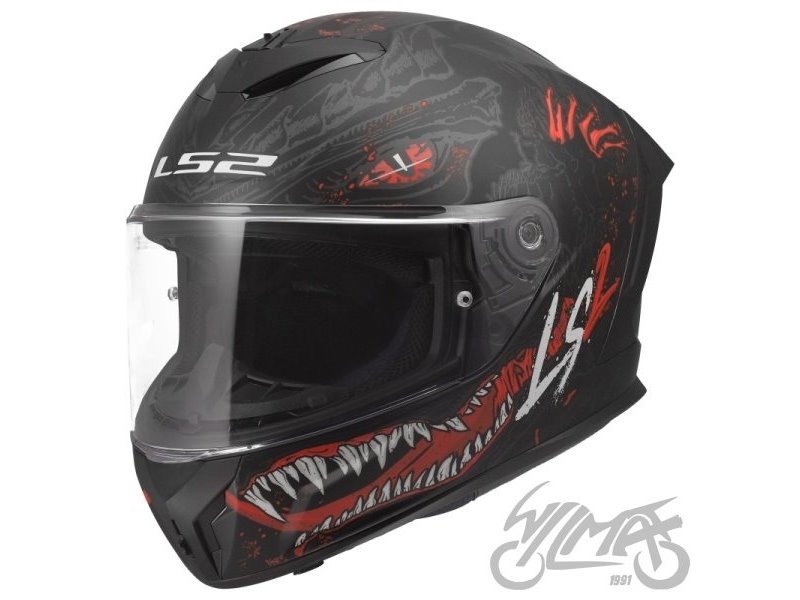 KASK LS2 FF820 RAPID III KAIJU II BL.RED WHITE XL