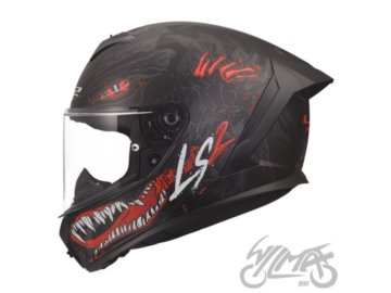KASK LS2 FF820 RAPID III KAIJU II BL.RED WHITE XL