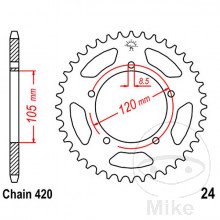ZEBATKA TYL JTR24.51 DERBI APRILIA  MALAGUTI  420
