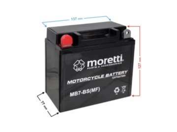AKUMULATOR MORETTI YB7-BS 12n7-3a junak lewy +