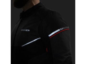 KURTKA BROGER GRID BLACK DARK GREY RED 3XL