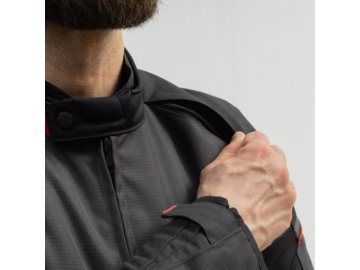 KURTKA BROGER GRID BLACK DARK GREY RED 3XL