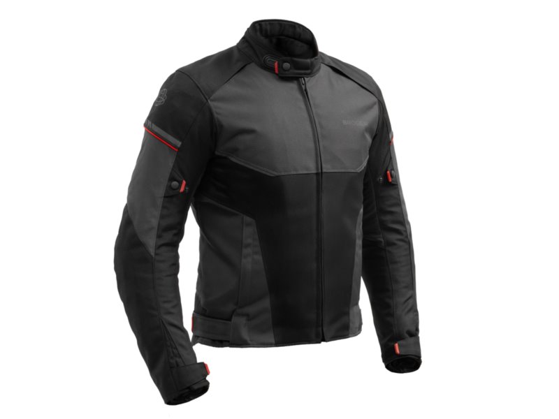 KURTKA BROGER GRID BLACK DARK GREY RED XL