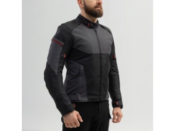 KURTKA BROGER GRID BLACK DARK GREY RED XL