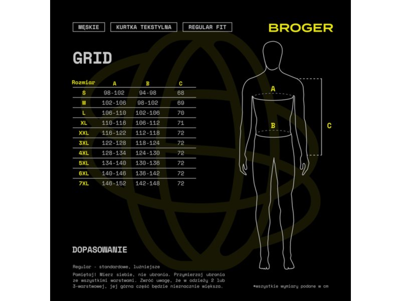 KURTKA BROGER GRID BLACK 3XL