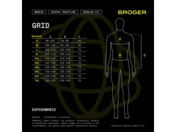 KURTKA BROGER GRID BLACK M
