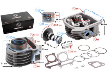 CYLINDER GLOWICA MORETI SKUT 4T 80 DLUG ZAWOR