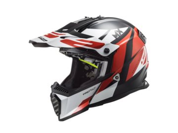 KASK LS2 MX437 FAST EVO STRIKE BLACK WHITE RED XXL