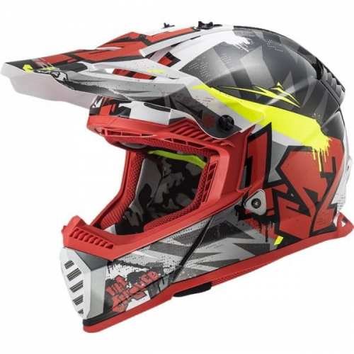 KASK LS2 MX437 FAST EVO CRUSHER BLACK RED XL