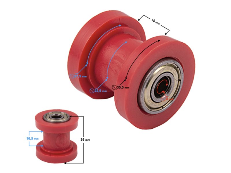 ROLKA NAPINACZA LANCUCHA ATV CZERWONA 590522081134
