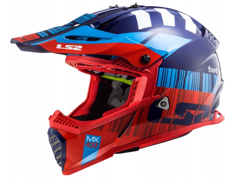 KASK LS2 MX437 FAST EVO XCODE RED BLUE XXL